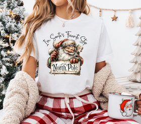 I'm Santa's Favorite stop red DTF Transfers