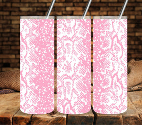 Snakeskin White UV DTF tumbler wraps 20oz skinny
