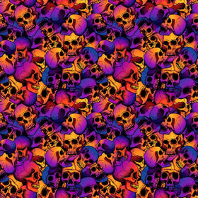 Purple Orange Skulls - Adhesive Vinyl