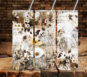 Western wildflower vinyl tumbler wraps