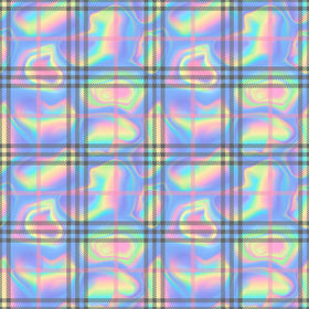 Rainbow Swirled Plaid - Adhesive Vinyl