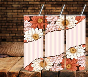 Rusty Floral Vinyl tumbler wraps