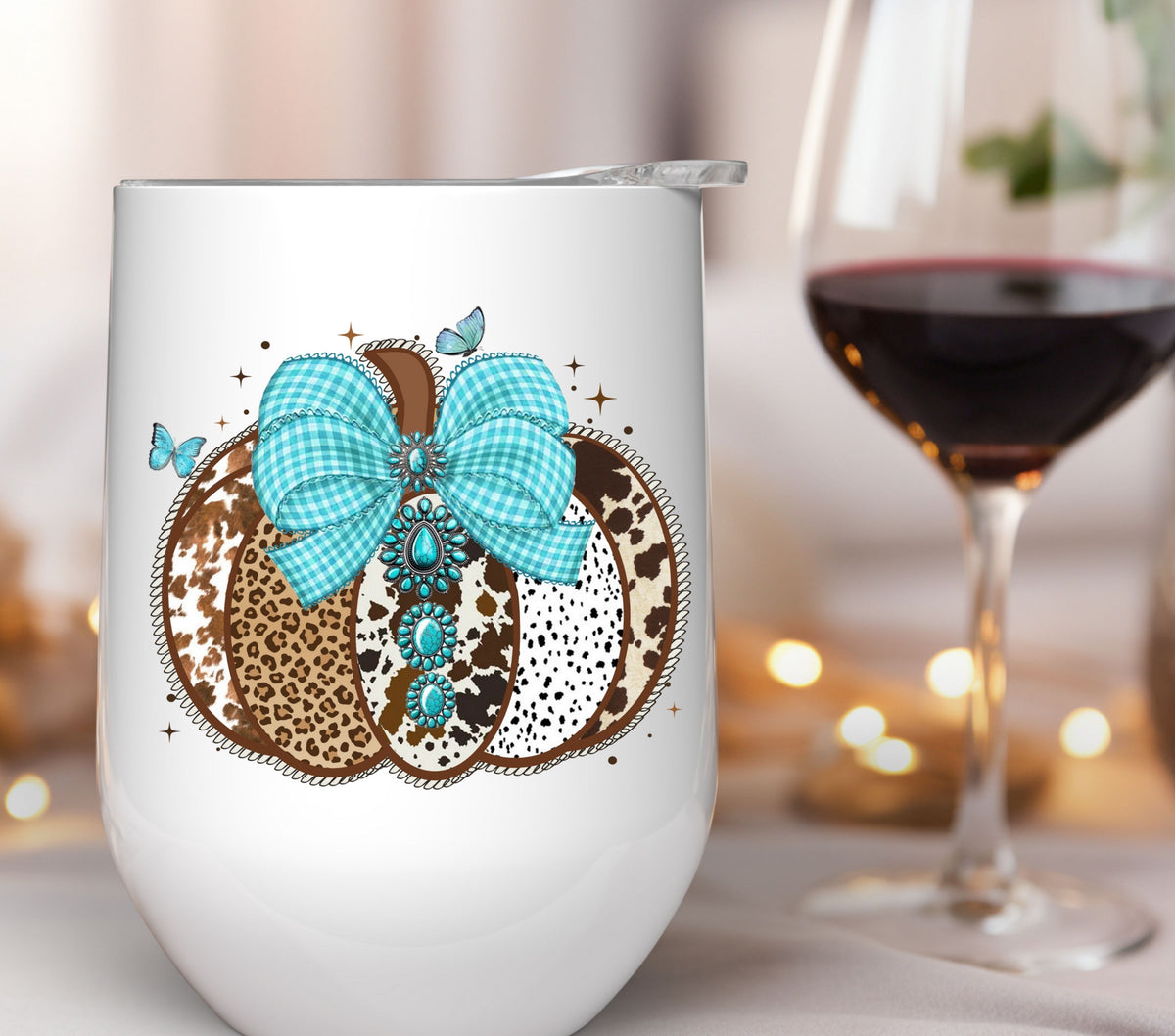 Leopard western pumpkin UV DTF Decals