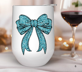 Teal Bandana Bow UV DTF Decals