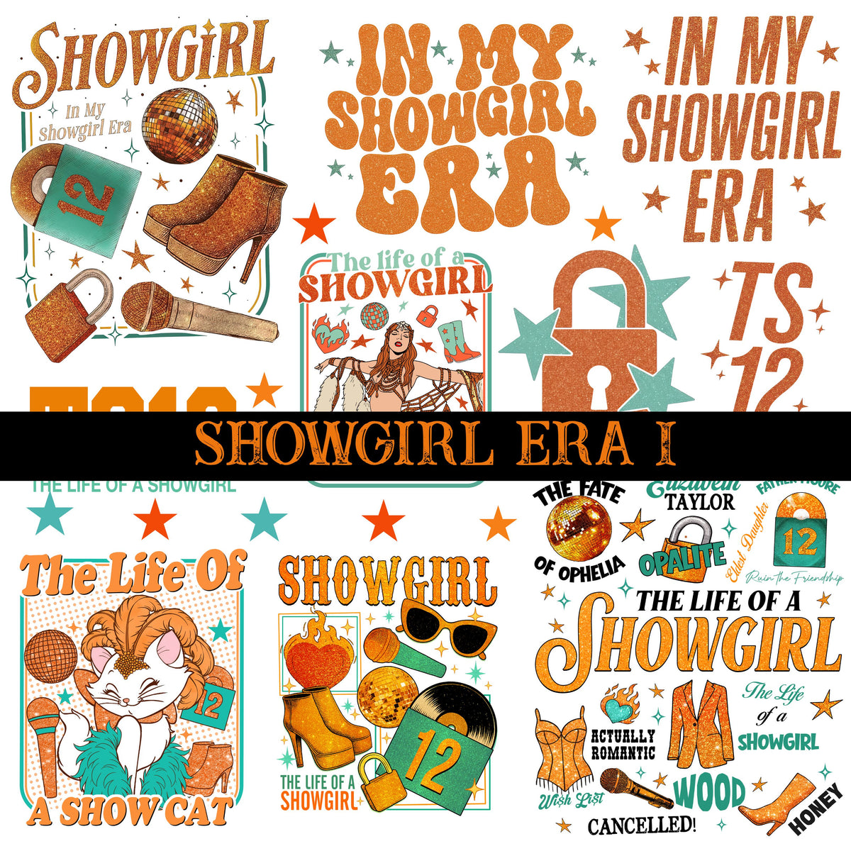 Showgirls Collection UV DTF Decal Sheets 12 Design sheets