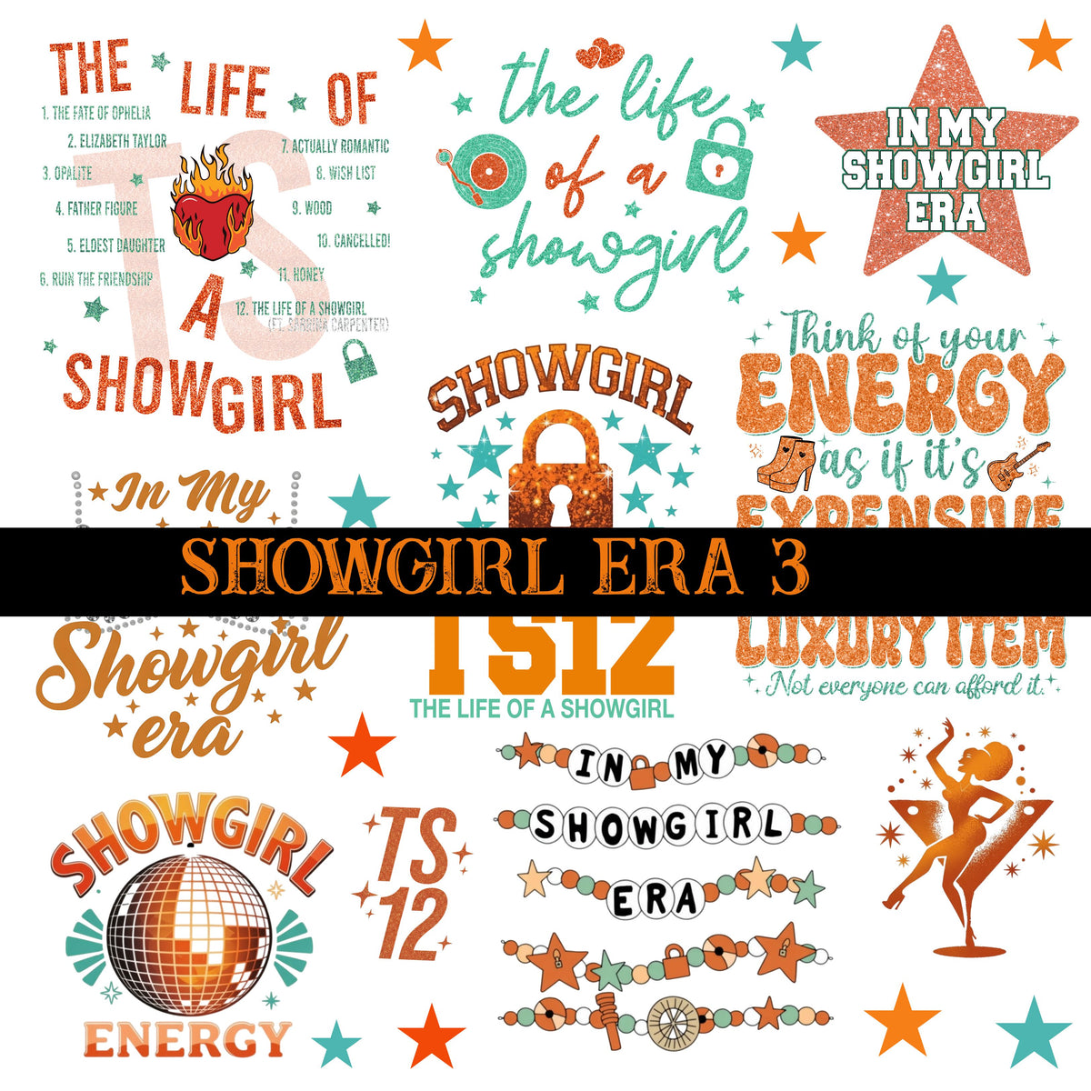 Showgirls Collection UV DTF Decal Sheets 12 Design sheets