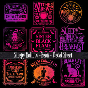 Sleepy Hollow Neon UV DTF Decal Sheet