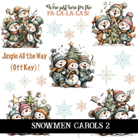 Snowmen Carols UV DTF Decal Sheets 2 design options