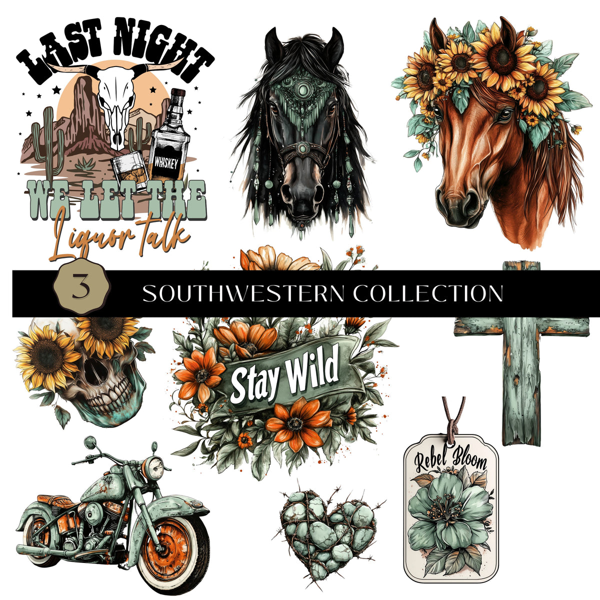 Southwestern Collection UV DTF Decal Sheets- 3 Designs