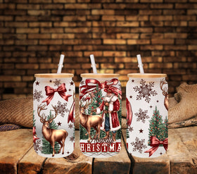Howdy Christmas uv dtf 16oz libbey wrap