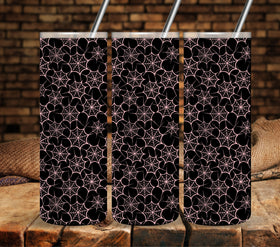Spider web #2 pink UV DTF tumbler wraps