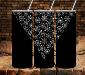 Spider web vsplit #2 white UV DTF tumbler wraps