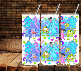 Monsters UV DTF tumbler wraps 20oz