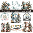 Sweater weather snowmen UV DTF Decal Sheets 5 design options