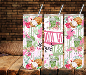 Tanned Bougie and Tipsy Vinyl tumbler wraps