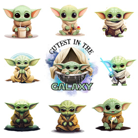 The Baby Green Guy UV DTF Decal accent Sheet 10x10