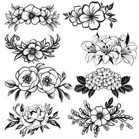 Tropical floral swags UV DTF Decal sheets- 2 color options