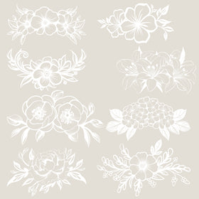Tropical floral swags UV DTF Decal sheets- 2 color options