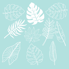 Tropical Leaf outlines UV DTF Decal Sheets- 2 color options