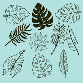 Tropical Leaf outlines UV DTF Decal Sheets- 2 color options