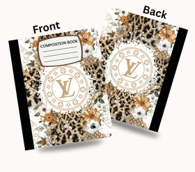 Bougie brown floral vinyl composition notebook wrap