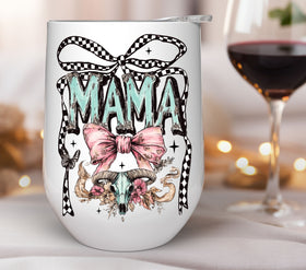 Western mama with bow and bull skull UV DTF Decals