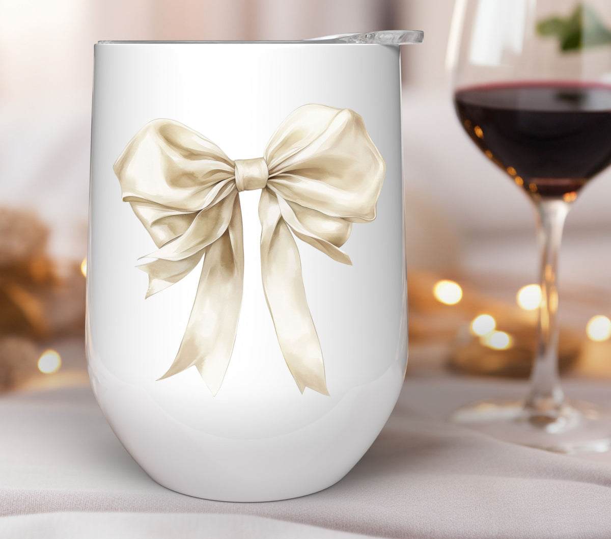 Cream Satin Bow #2 UV DTF Decals