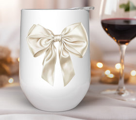 Cream Satin Bow #3 UV DTF Decals