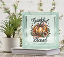 Thankful and Blessed Leopard Glass Block Decal