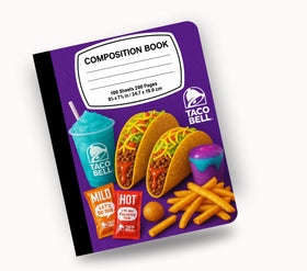 Taco vinyl composition notebook wrap