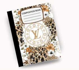 Bougie brown floral vinyl composition notebook wrap