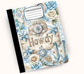Coastal Cowgirl vinyl composition notebook wrap