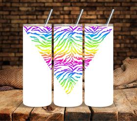 Rainbow Zebra Vsplit UV DTF tumbler wraps