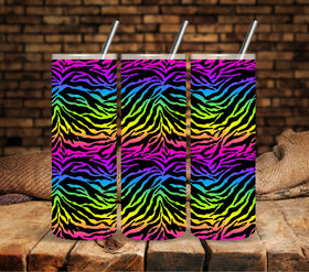 Rainbow Zebra wrap UV DTF tumbler wraps