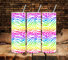 Rainbow Zebra wrap UV DTF tumbler wraps