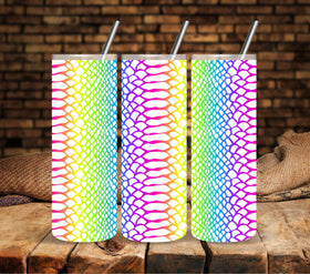 Rainbow Snakeskin wrap UV DTF tumbler wraps