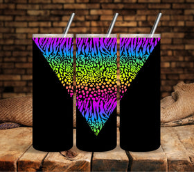Rainbow Safari wrap UV DTF Vsplit tumbler wraps