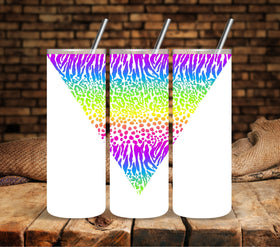 Rainbow Safari wrap UV DTF Vsplit tumbler wraps