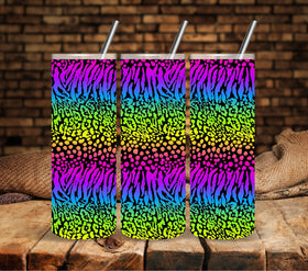 Rainbow Safari wrap UV DTF tumbler wraps