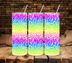 Rainbow Safari wrap UV DTF tumbler wraps