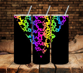 Rainbow Cow Vsplit wrap UV DTF tumbler wraps