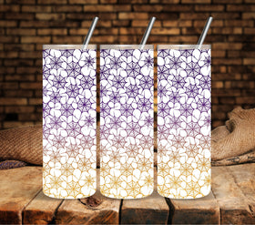 Spiderweb Orange and Purple UV DTF tumbler wraps