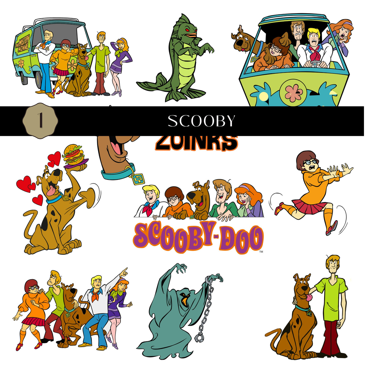Scooby UV DTF Decal Sheets-2 Designs
