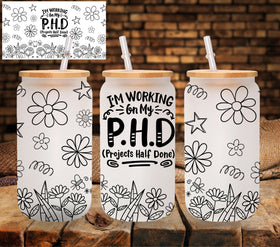 Working on my PHD UV DTF Libbey wrap