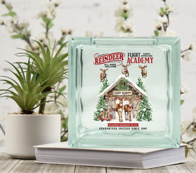Reindeer Academy Glass Block Decal 2 sizes available