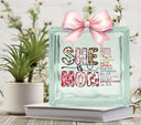 She is Mom Glass Block Decal
