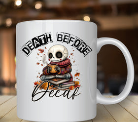 Death before decaf UV DTF Decals
