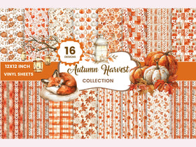 Autumn Harvest Vinyl collection- 12x12 vinyl sheets-16 designs available
