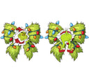 Bottoms up Grinch bow 2 pc set UV DTF Decals