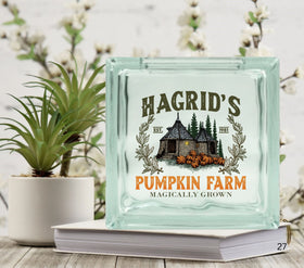 Hagrid's Pumpkin Farm Glass Block Decal